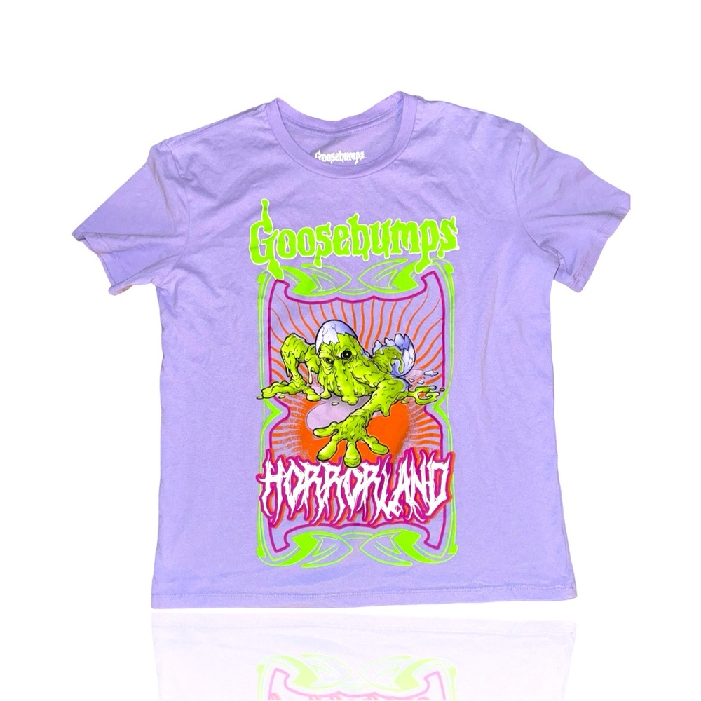 Goosebumps “Horrorland” Light Purple Women’s Large Shirt: GUC: RL Stein